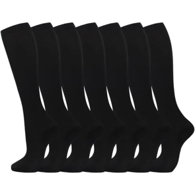 Image of Odtmger Compression Socks（7 Pair for Women &amp; Men Circulation 20 30mmhg Knee High Sock is Best Support Athletic Running,Cycling