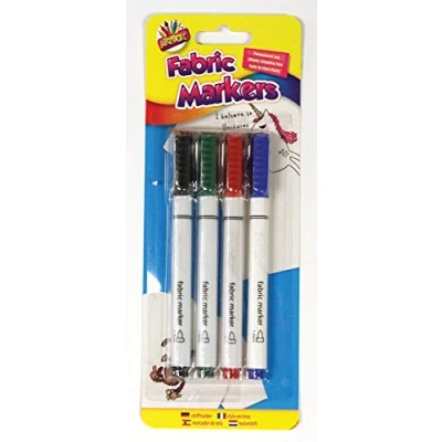 Image of Artbox Fabric Marker Art Craft Textile Designing Drawing Tshirt Colours 4 Pack, Mixed, One Size