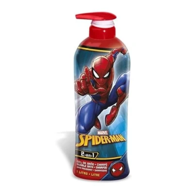 Image of Spiderman Children Hair and Body Wash 2 in 1 Bubble Bath Shampoo with Dispenser, Suitable for All Types Dry, Sensitive Skin Scalp, 1L