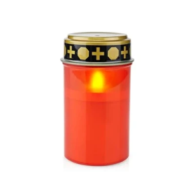 Image of LED Grave Candle Light with Realistic Flickering Flame Effect Red