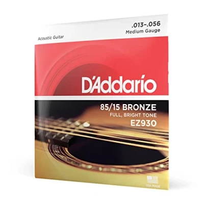 Image of D&#039;Addario Guitar Strings Acoustic 85/15 Bronze For 6 String Full, Bright Tone EZ930 Medium, 13 56