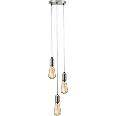 Image of KnightsBridge CALLA 230V E27 Contemporary 3 Light Pendant Brushed Chrome