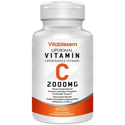 Image of Liposomal Vitamin C Capsules 2000mg High Strength Gluten Free &amp; Ascorbic Acid Immune Support Antioxidant Supplement Non GMO