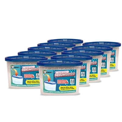 Image of 1ABOVE Dehumidifier 500ml Pack of 10 Condensation Remover Moisture Absorber, Dehumidifiers for Damp, Mould, in Home, Kitchen, Wardrobe, Bedroom, Caravan, Office, Garage, Basement
