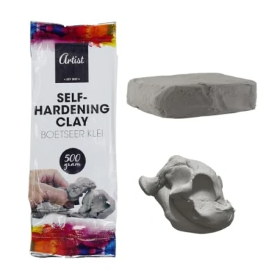 Image of Air Drying Modelling Sculpting Clay for Art &amp; Craft in Grey Self Hardening 500gm