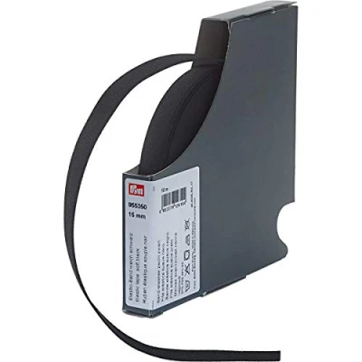 Image of Prym Soft Elastic Band 15 mm Black, 57% polyester, 43% ED