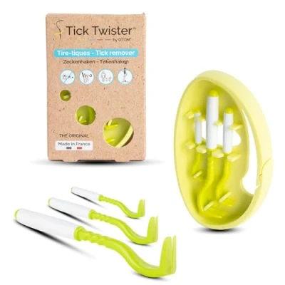 Image of Tick Twister ClipBox Case of 3 Removers for Dogs, Cats, Horses and Man Made in France (GREEN)