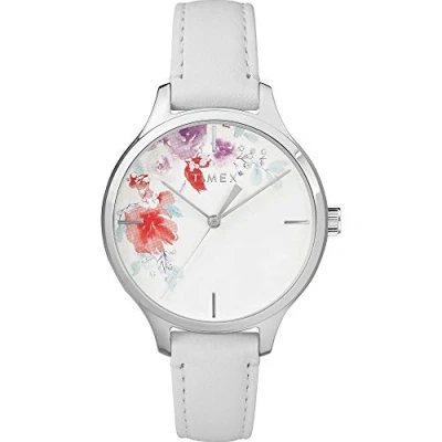 Image of Timex Womens Quartz Watch, Analogue Classic Display and Leather Strap TW2R66800