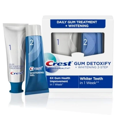 Image of Crest Pro Health Gum Detoxify Whitening 2 Step Fluoride Toothpaste for Anticavity Gel 4.0 and 2.3 oz