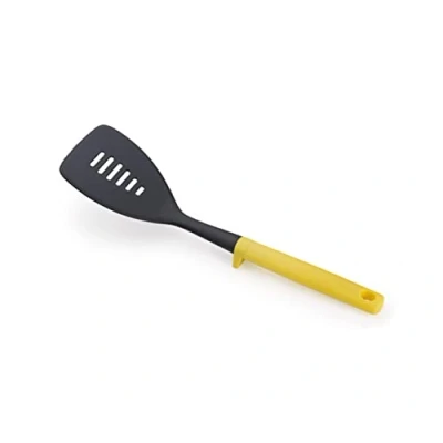 Image of Joseph Duo Slotted Turner with integrated tool rest, Hygienic Cooking Kitchen Utensil for use non stick cookware, Light Yellow
