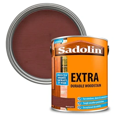 Image of Sadolin EXTRA WOODSTAIN (YELLOW TIN) 5 litre Mahogany