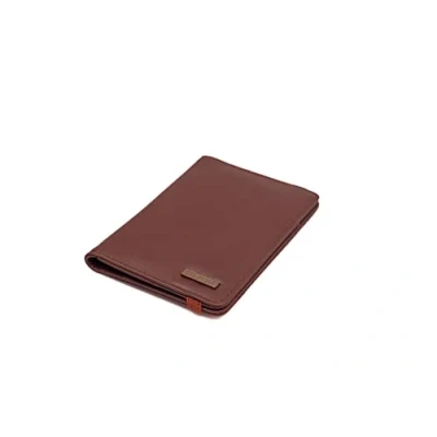 Image of OBI PELLE RFID Block Leather Passport Holder, Full Grain Leather, Bifold Wallet for Men &amp; Women with Sim Credit Card Holder (Brown)