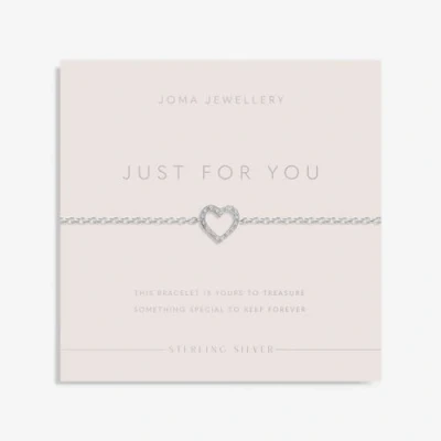 Image of Joma Jewellery Sterling Silver &#039;Just For You&#039; Heart Bracelet
