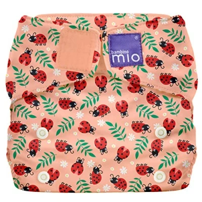Image of Bambino Mio, Miosolo Classic All in One Reusable Nappy, Eco Chemical Free Nappy (Loveable Ladybug, Size)