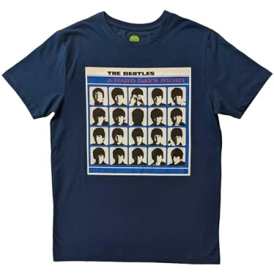 Image of The Beatles A Hard Day&#039;s Night Album Cover Official Tee T Shirt Mens Unisex (Medium) Blue