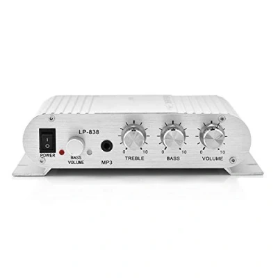 Image of Audio Power Amplifier, Mini Hi Fi 2.1 Stereo Auto Car Home Amplifier Digital Amp For mobile phones/DVD players/computers/MP3/MP4(Silver)