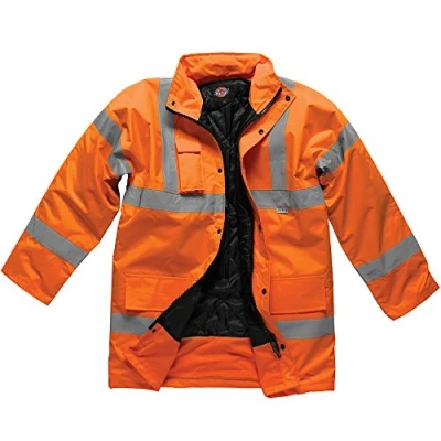 Image of Dickies SA22045 OR M Size Medium Hi Vis Motorway Safety Jacket Orange