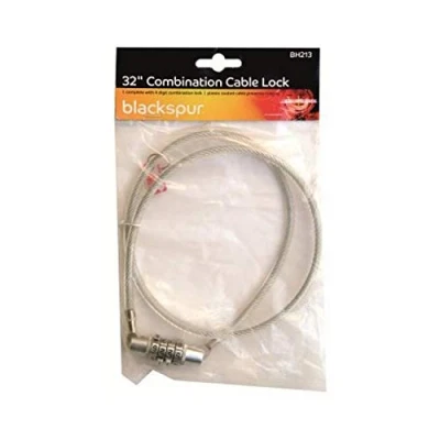 Image of The Home Fusion Company Bike Bicycle Combination Steel Cable Security Lock Padlock 32&quot; 80cm