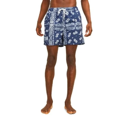 Image of JACK &amp; JONES Men&#039;s Jpstfiji Jjswim Bandana Ss24 Ly Swimming Shorts, Blazer Navy, S