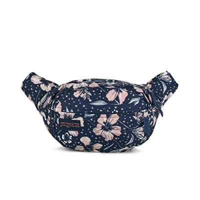Image of JanSport Fifth Avenue Waistpack Travel Fanny Pack Hip Bag, Fields Of Paradise, 2.5 L, Black, 1SZ