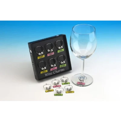 Image of Boxer Gifts Wine Charms Set of 6, Multiple, One