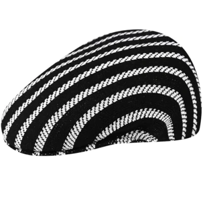 Image of Kangol Twist Stripe 504 Beret, Black/White, M
