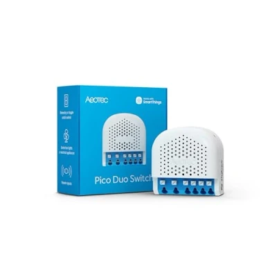 Image of AEOTEC Pico Duo Switch, Zigbee 3.0, Smart UP Double Relay for Switching, 2 x 8 A, Current Measurement, Scene Control, Repeater, Hub Required, Works with SmartThings, Homey, Alexa, HA, Designed in