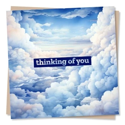Image of Beautiful Clouds Thinking Of You Card Blue Sky and Cloud Design Sympathy Or Condolences Made in UK