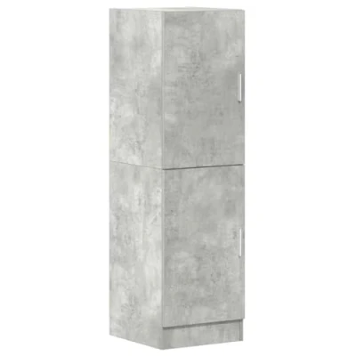 Image of vidaXL kitchen cabinet concrete grey engineered wood 38x41.5x131.5 cm versatile storage unit with ample space for home, restaurant, or workplace use modern design left/right door options