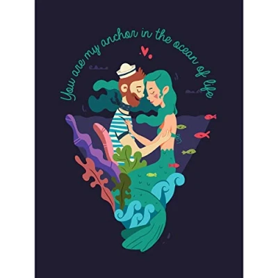Image of Wee Blue Coo You Are My Anchor Love Sailor Large Art Print Poster Wall Decor 18x24 inch