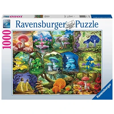 Image of Ravensburger Beautiful Mushrooms 1000 Piece Jigsaw Puzzles for Adults and Kids Age 12 Years Up, Black