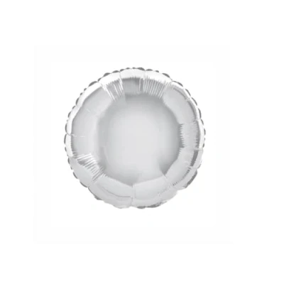 Image of Unique Party 53332 18&quot; Foil Round Silver Helium Balloon