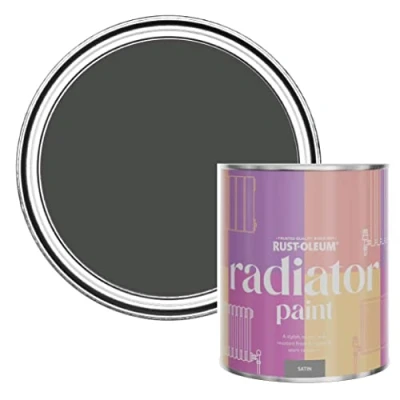 Image of Rust Oleum Green Heat Resistant Radiator Paint in Satin Finish After Dinner 750ml