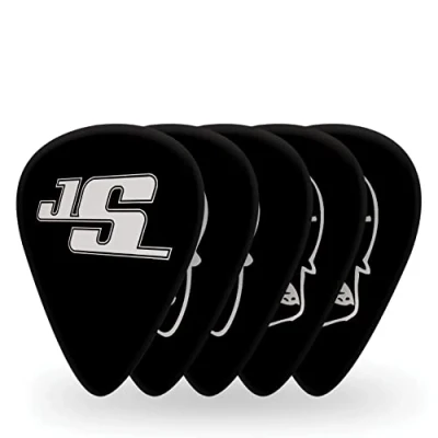 Image of Planet Waves 1CBK6 10JS Joe Satriani Black Picks Heavy Gauge Pack of 10