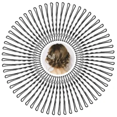Image of Jinpojun Bobby Pins 5cm, 60 Pieces Long Hair Clips for All Type of Hairs, Kirby Grips Women Styling Pins, Bulk Accessories Wave Hairgrip (Black)