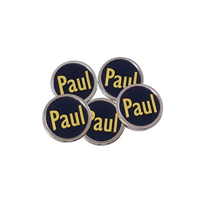 Image of Best Impressions Personalised Flat Golf Ball Markers (Silver Coloured, Gold on Black)