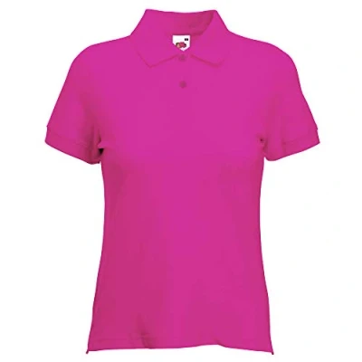 Image of Fruit of the Loom Women&#039;s Polo Shirt multicolour Fucsia Medium