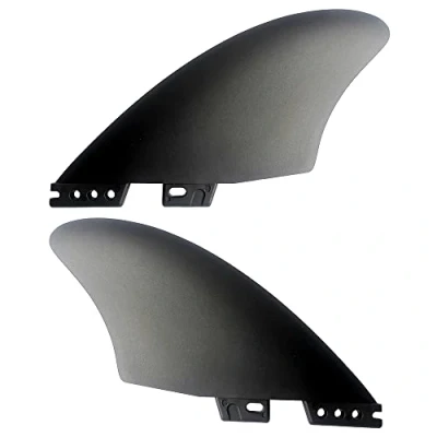 Image of UP100 Surfboard Twin Keel Fins (2 Fins) Black Nylon and Fiberglass for Double Tab FCS/FCS II Surf Boards (for FCS II)