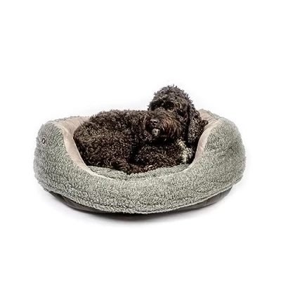 Image of Danish Design Bobble Pewter Grey Machine Washable Cable Knit Dog/Puppy Deluxe Slumber Bed 24 Inch