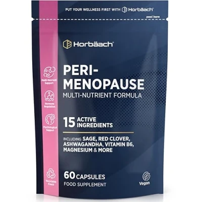 Image of Perimenopause Supplement for Women 16 Vitamins, Minerals and Botanicals to Support Wellbeing During 60 Vegan Capsules Contains Red Clover &amp; Sage by Horbaach