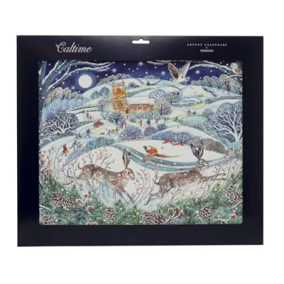 Image of Carousel Home Winters Night Christmas Advent Calendar Animal Traditional Picture Paper 46x37cm
