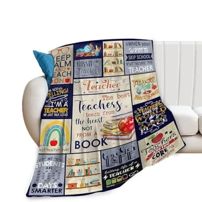 Image of Teach Blanket Teaches Blankets Gifts for Teacher Teaching Throw Soft Warm Fleece Flannel Plush Bed Sofa Couch 40&quot;x50&quot;
