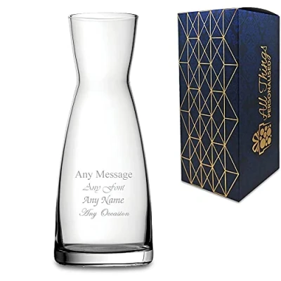 Image of Personalised Engraved LARGE Contemporary Vase Or Decanter Carafe Birthday