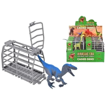 Image of KandyToys Jurasic Era Dinosaur In a Cage Kids Toys