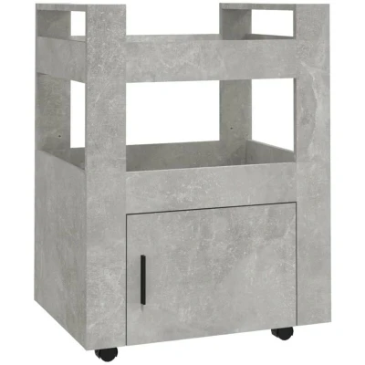 Image of vidaXL Kitchen Trolley Concrete Grey 60x45x80 cm Engineered Wood
