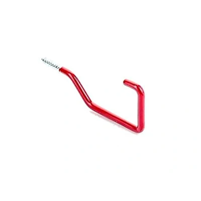 Image of Merriway BH04771 (2 Pcs) Red Plastic Coated Utility Shed Garage Storage Hooks Pack of 2 Pieces