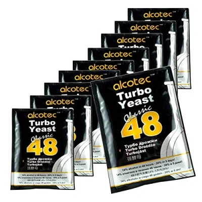 Image of GRILLMER Alcotec Turbo Classic 48 Yeast for Alcohol Production, 10 x 130g, Vodka Yeast, Perfect Winemaking, Must and Brandy