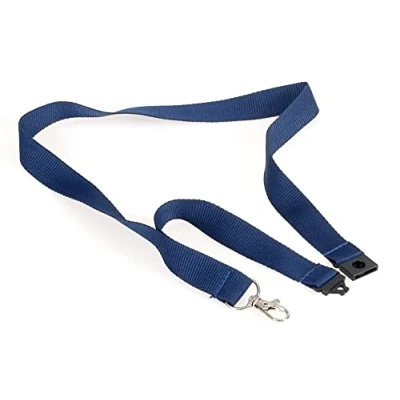 Image of EUROPEL Textile Lanyard 20mm with Neck Strap and Metal Clip for ID Badge Holder, 10 Pack, 121277, Blue