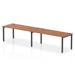 Image of Impulse Bench Single Row 2 Person 1800 Black Frame Desk Walnut