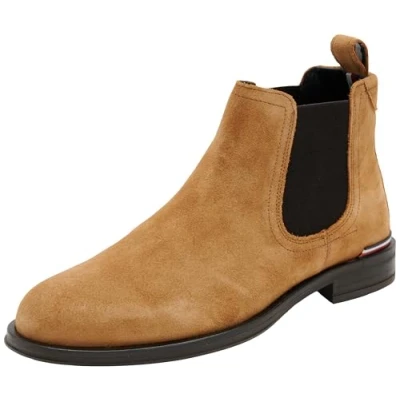 Image of Tommy HILFIGER Men CORE RWB SUEDE CHELSEA (FM0FM04757) Ankle Boots, Brown (Sahara), 10.5